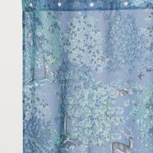 ULTRA RARE FIND!!! H&M Patterned Shower Curtain Deer Forest Blue